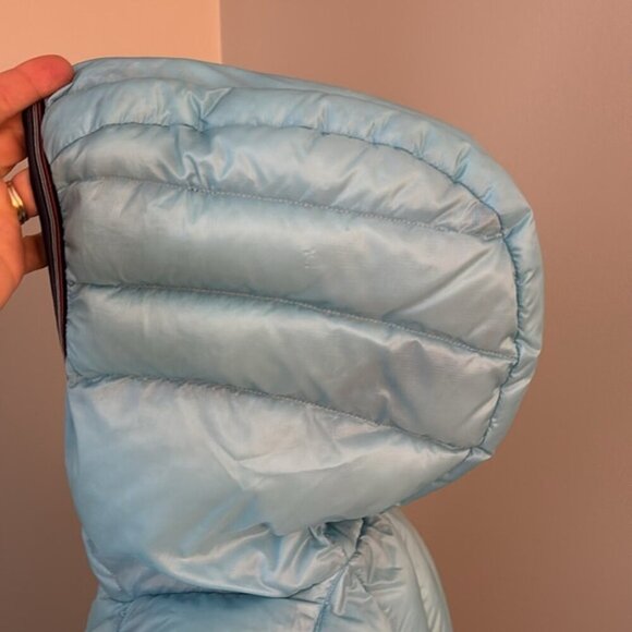 State of Elevenate Goose Down Hooded Puffer Vest Blue Size Small - Picture 9 of 11